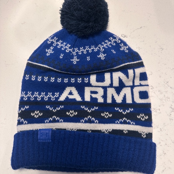 Under Armour Blue and White Winter Beanie - Picture 1 of 2